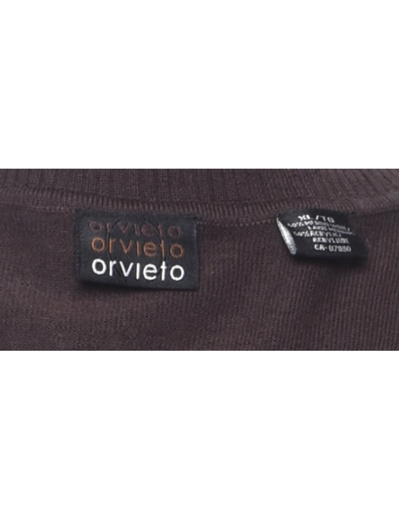 Harlequin Pattern Fine Knit Jumper - XL