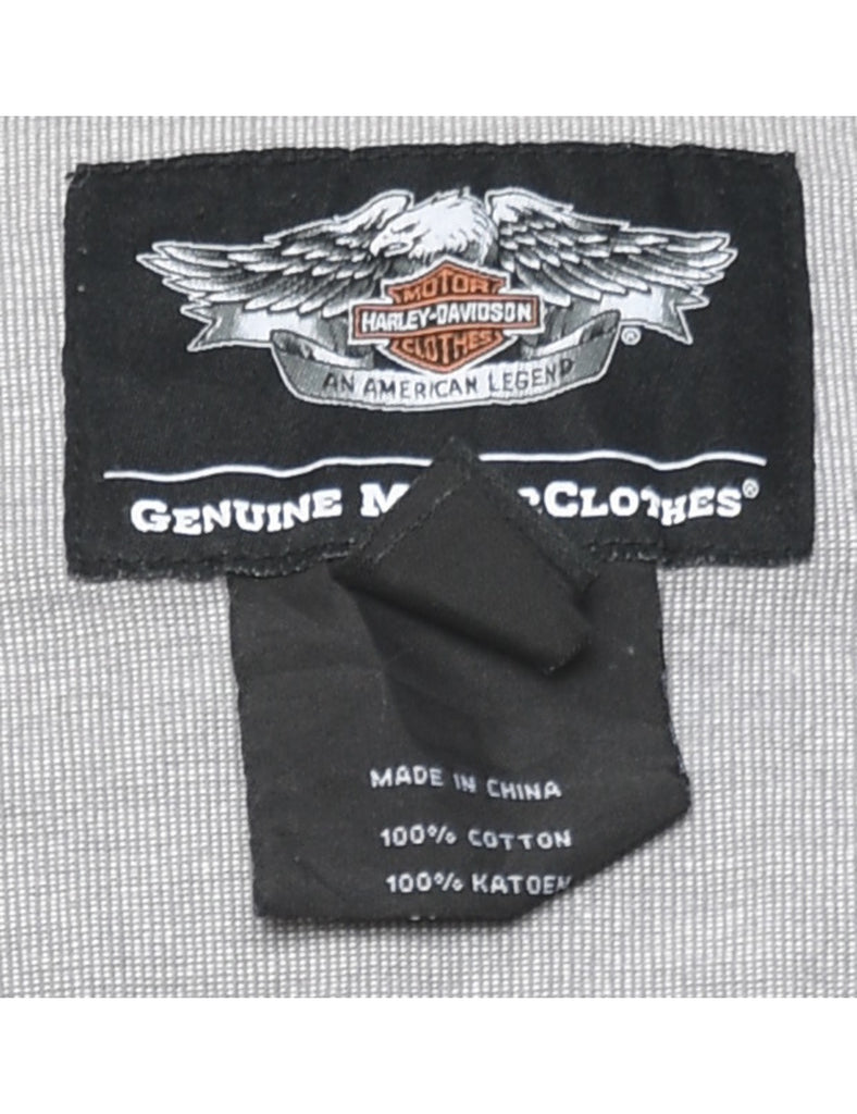 Harley Davidson Grey Flannel Checked Shirt - M