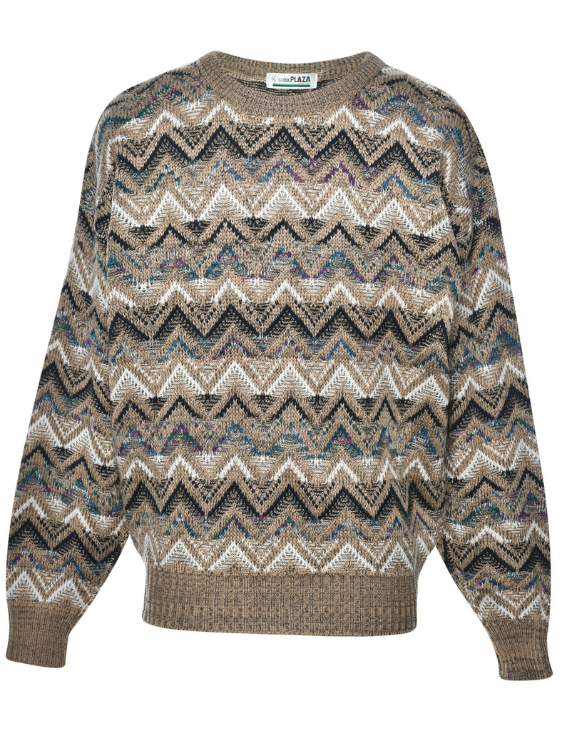 Herringbone Tweed Jumper - L