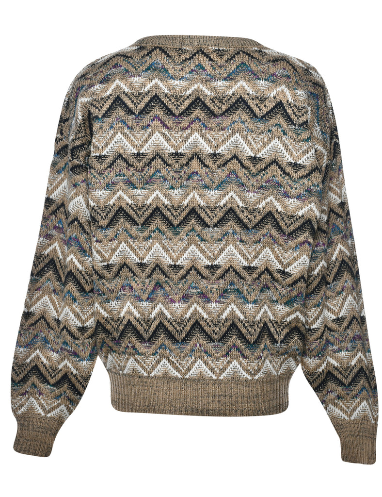 Herringbone Tweed Jumper - L