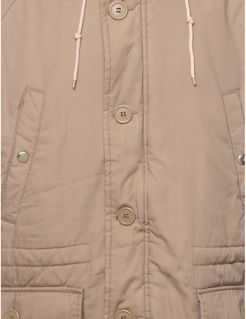 Hooded Beige Coat - L