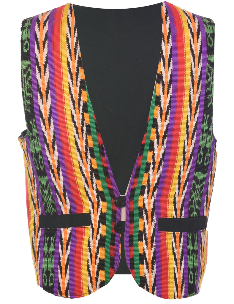 Ikat Print Waistcoat - L