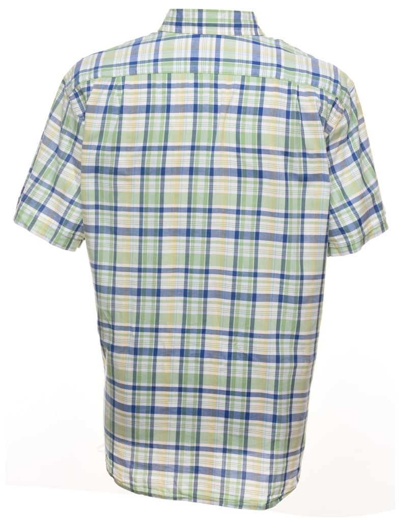 Izod Checked Light Green & Blue Shirt - XL
