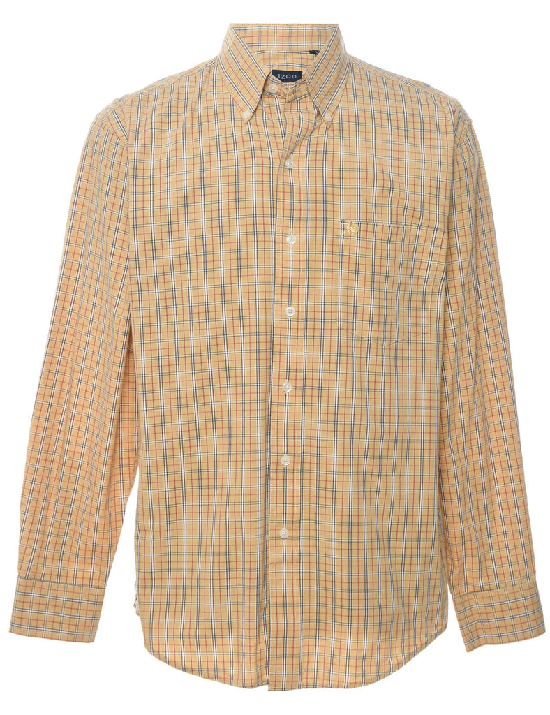 Izod Checked Pale Yellow Shirt - M
