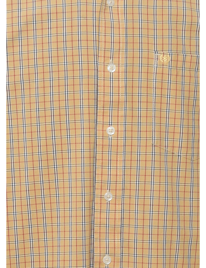 Izod Checked Pale Yellow Shirt - M