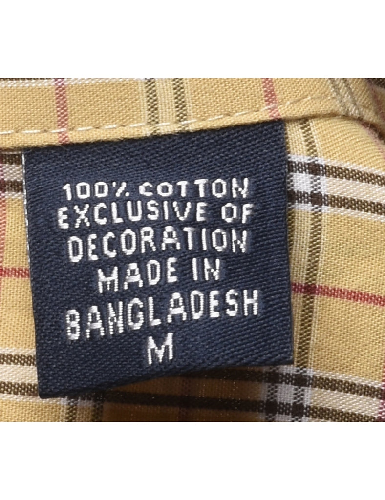 Izod Checked Pale Yellow Shirt - M