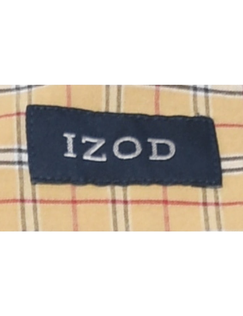 Izod Checked Pale Yellow Shirt - M