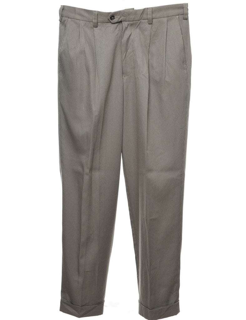 Izod Dark Grey Dogtooth Trousers - W33 L32