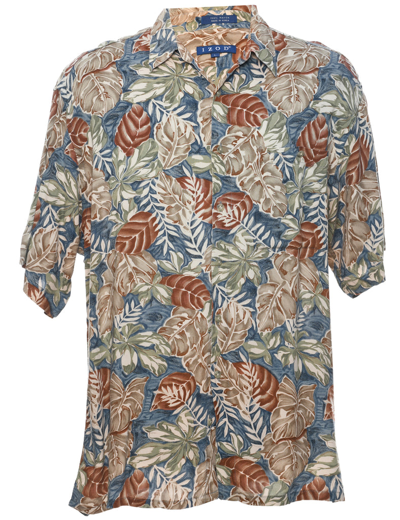 Izod Foliage Hawaiian Shirt - L