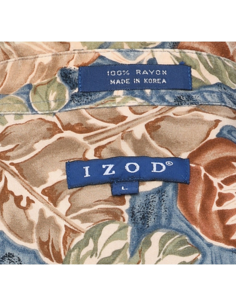 Izod Foliage Hawaiian Shirt - L