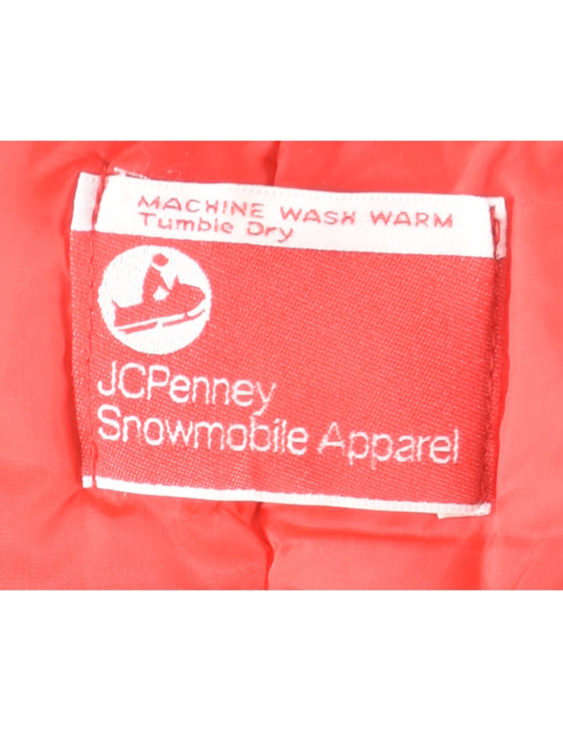 JC Penney Black & Red 1970s Ski Suit - L