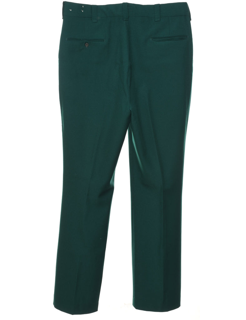 JC Penney Dark Green Straight-Fit Trousers - W38 L33