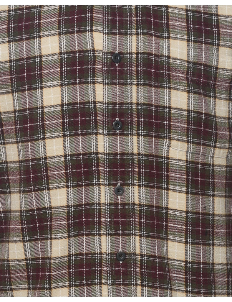 L.L. Bean Checked Multi-Colour Flannel Shirt - L