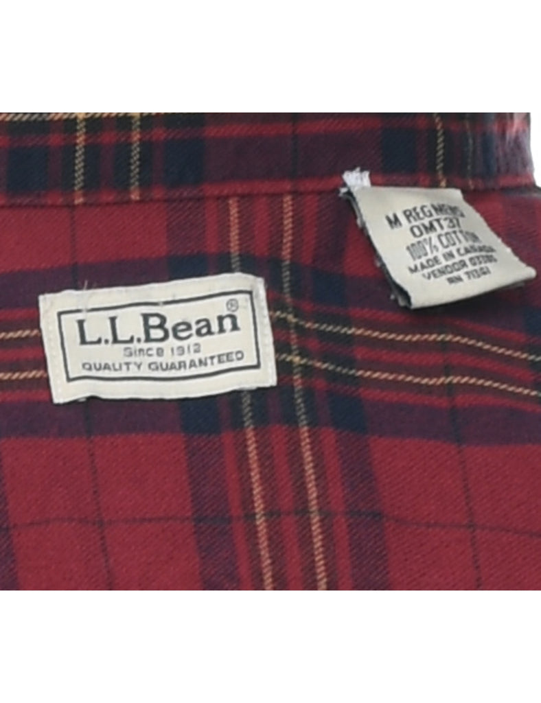 L.L. Bean Checked Red Flannel Shirt - M