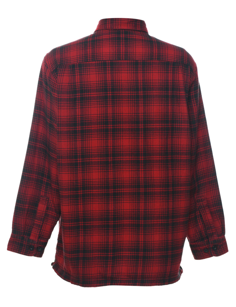 L.L. Bean Tartan Red & Black Shirt - M