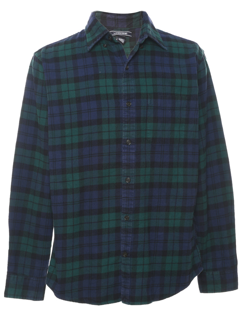 Land's End Checked Flannel Shirt - M