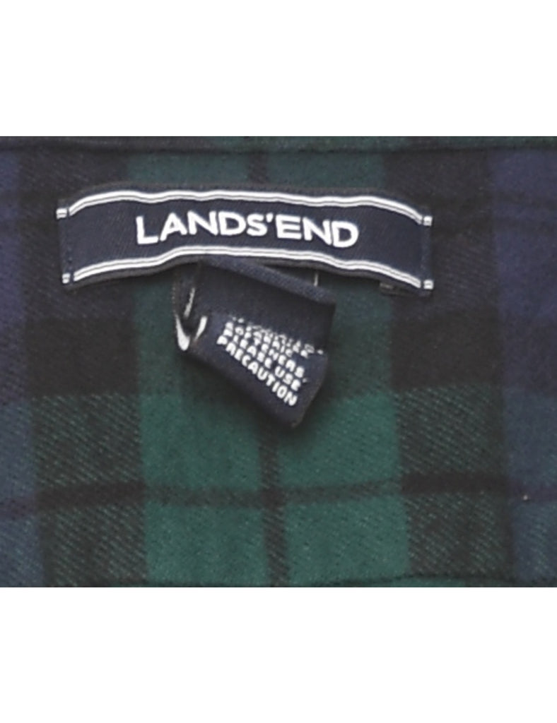 Land's End Checked Flannel Shirt - M