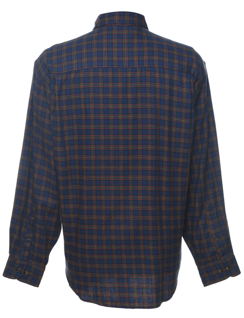 Land's End Navy & Yellow Checked Shirt - L