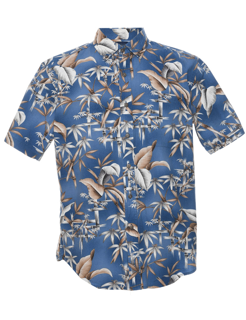 Leafy Print Hawaiian Shirt - M