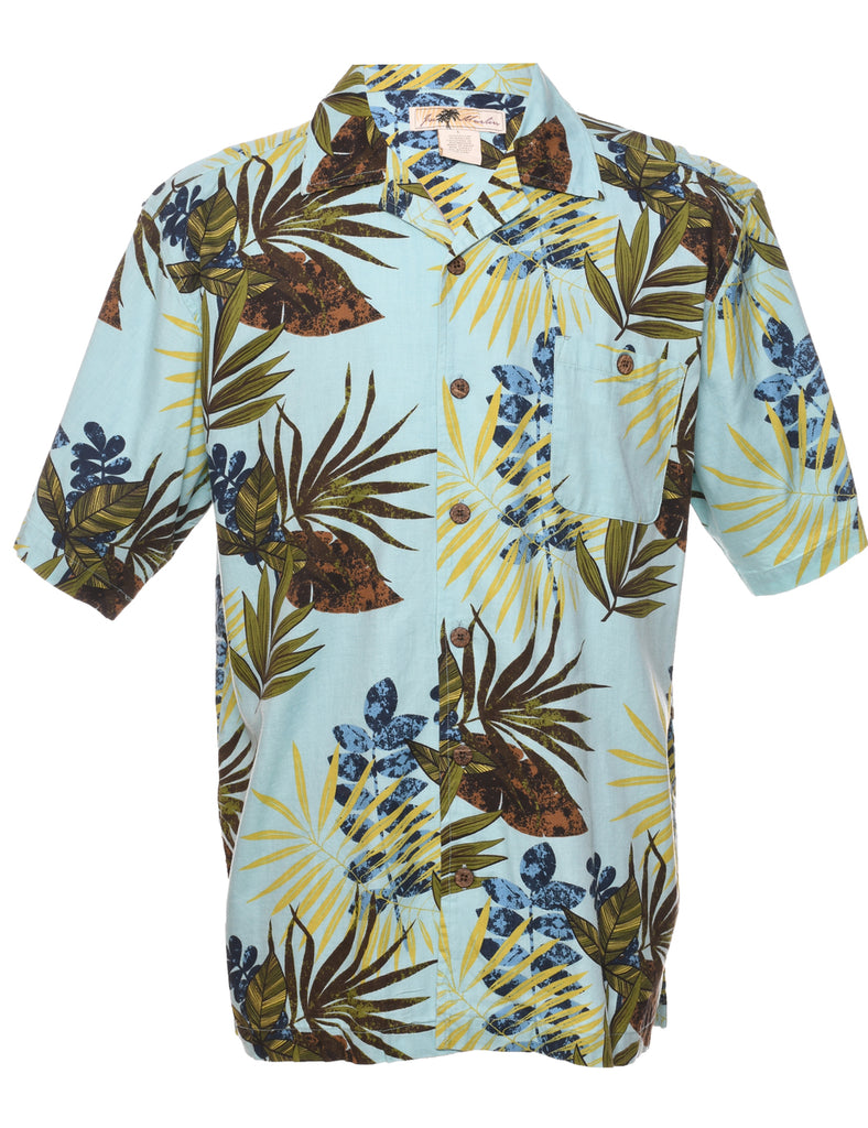 Leafy Print Hawaiian Shirt - L