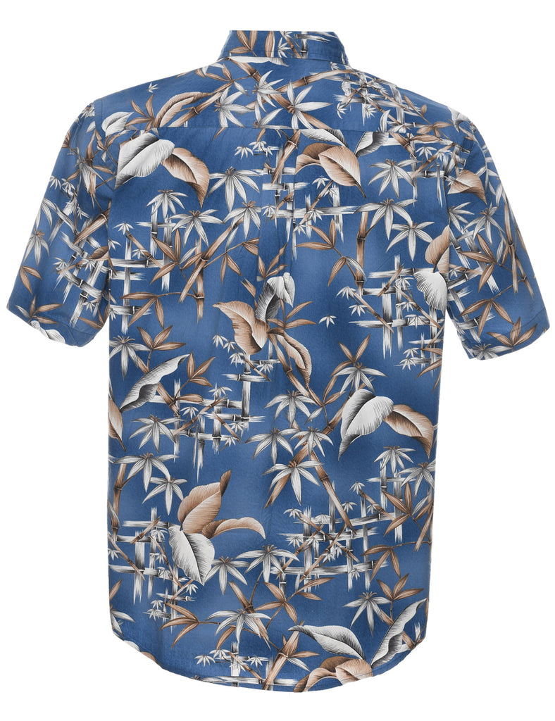 Leafy Print Hawaiian Shirt - M