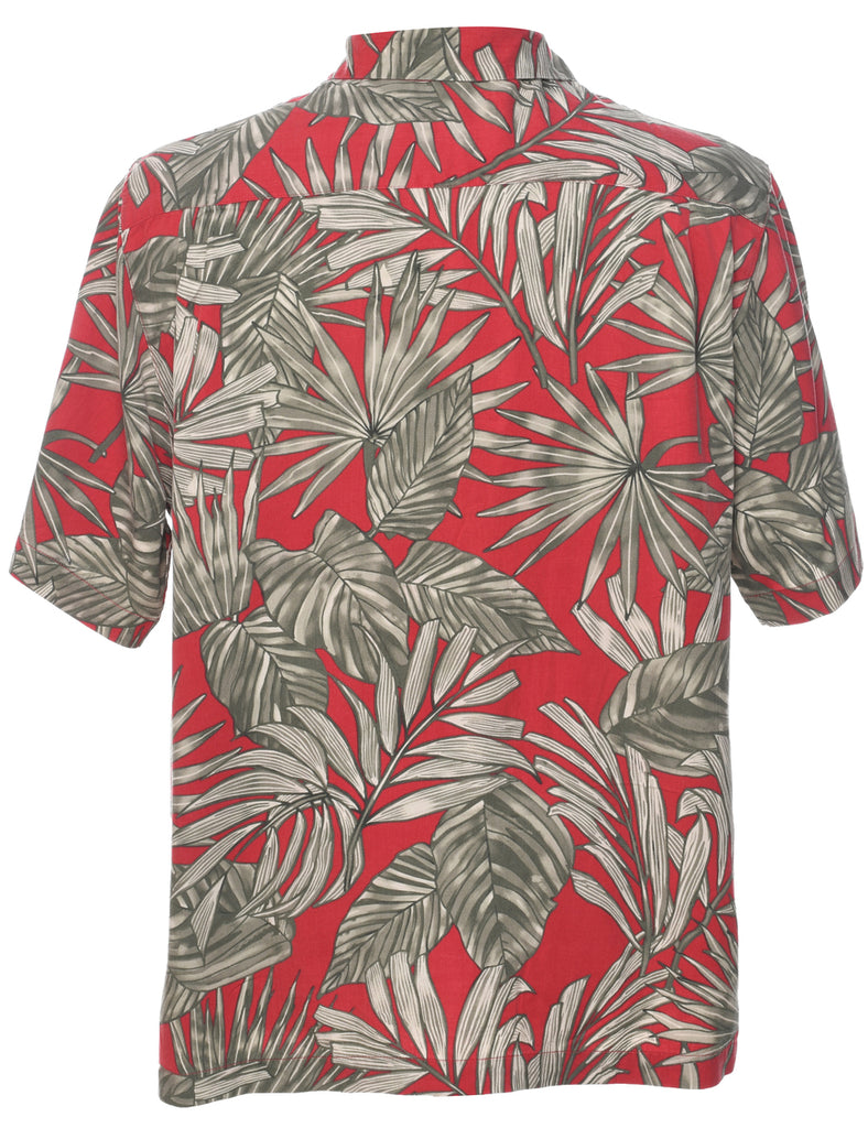 Leafy Print Hawaiian Shirt - L