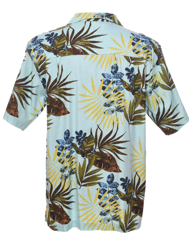 Leafy Print Hawaiian Shirt - L