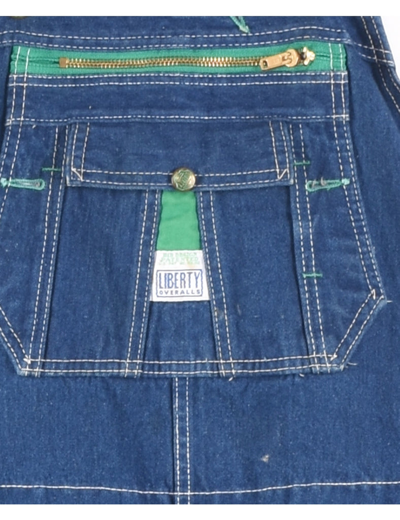Liberty Dark Wash Denim Salopettes - XL
