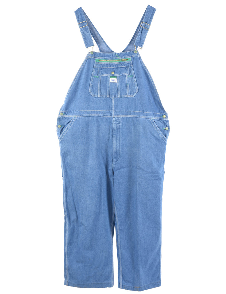 Liberty Light Wash Denim Salopettes - M