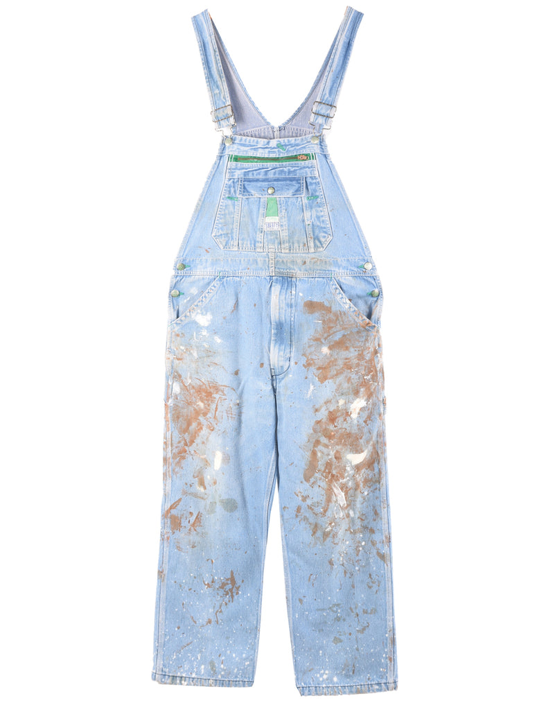 Liberty Light Wash Denim Salopettes - M