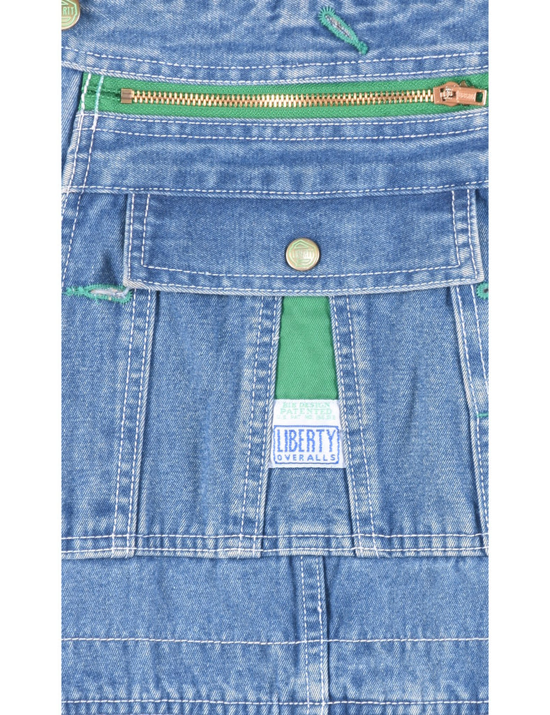 Liberty Light Wash Denim Salopettes - XL