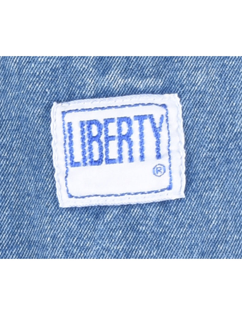 Liberty Light Wash Denim Salopettes - XL
