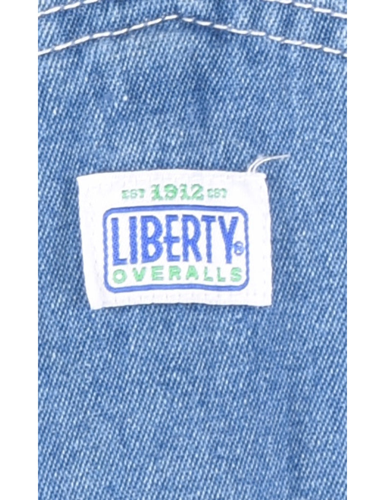 Liberty Light Wash Denim Salopettes - M