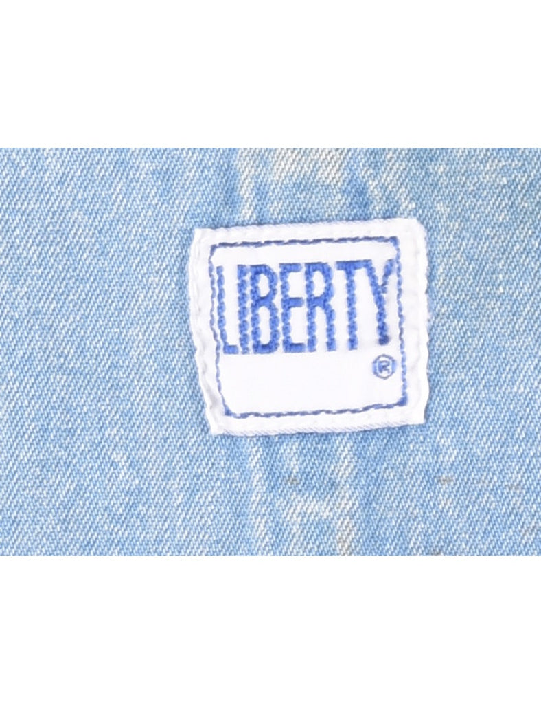 Liberty Light Wash Denim Salopettes - M