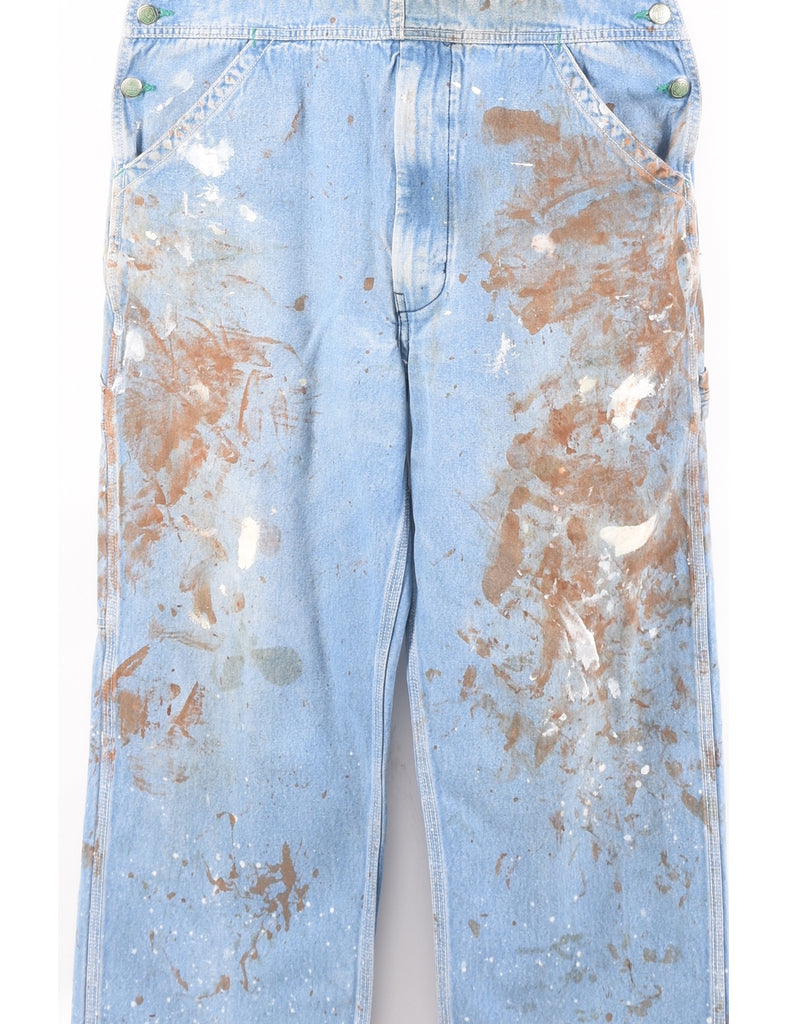 Liberty Light Wash Denim Salopettes - M