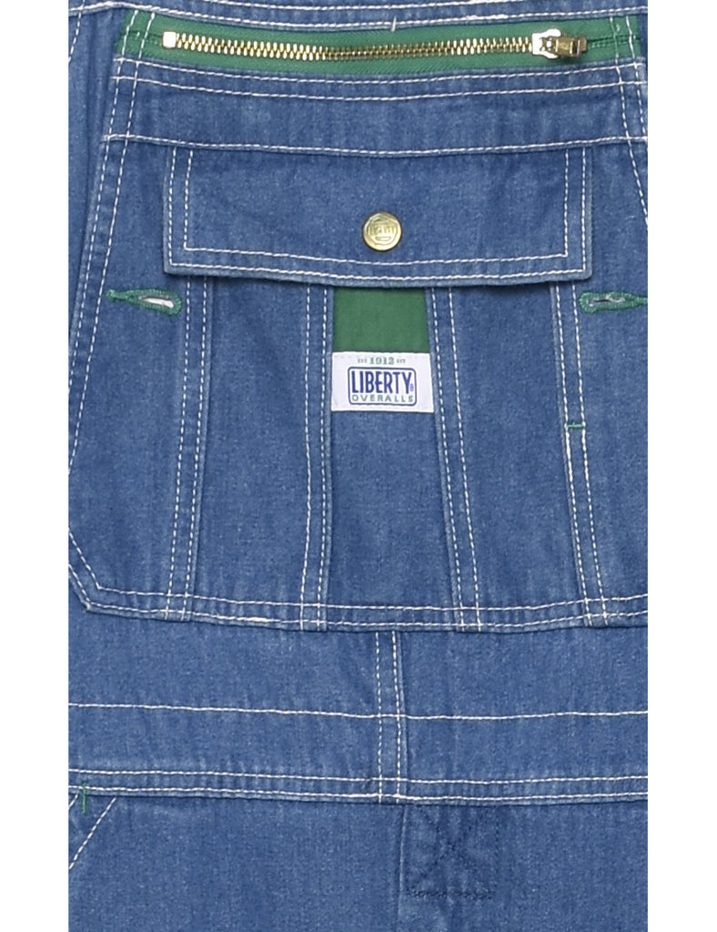 Liberty Light Wash Dungaree Salopettes - M