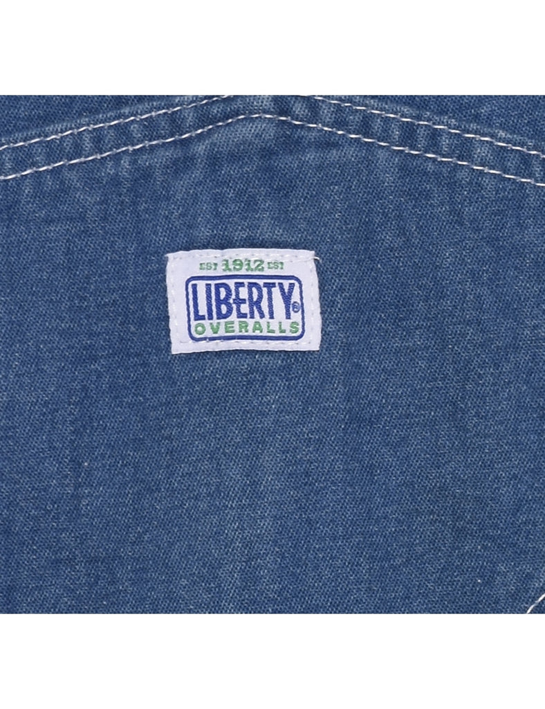 Liberty Light Wash Dungaree Salopettes - M