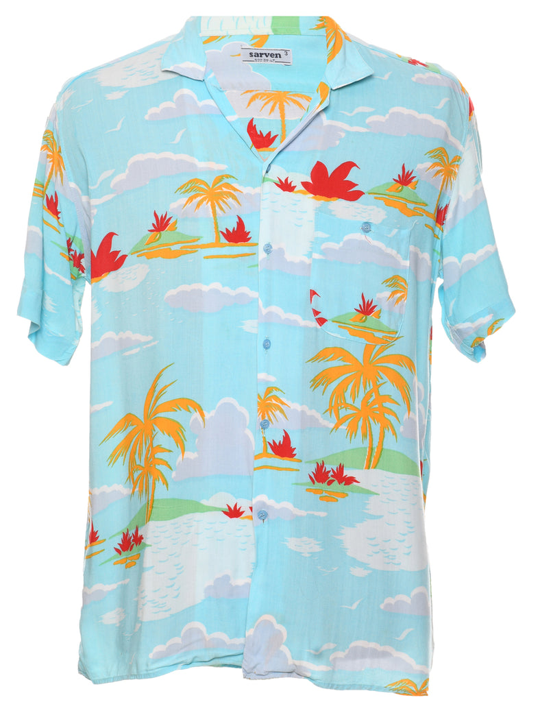 Light Blue Hawaiian Shirt - M