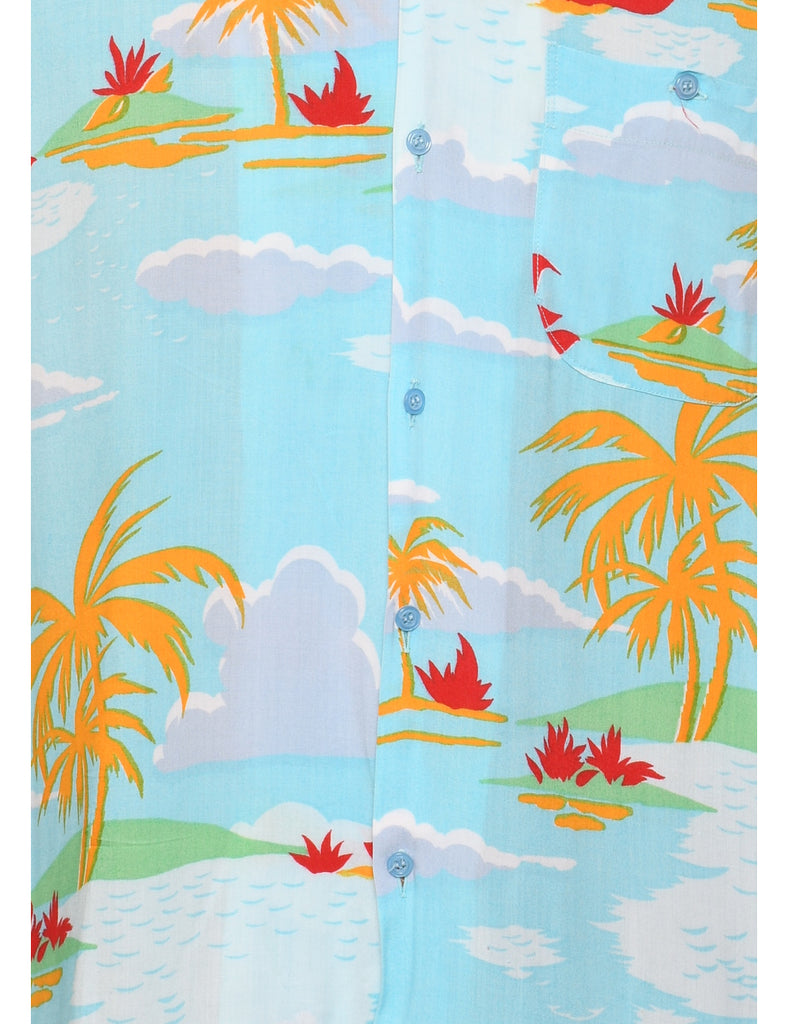 Light Blue Hawaiian Shirt - M