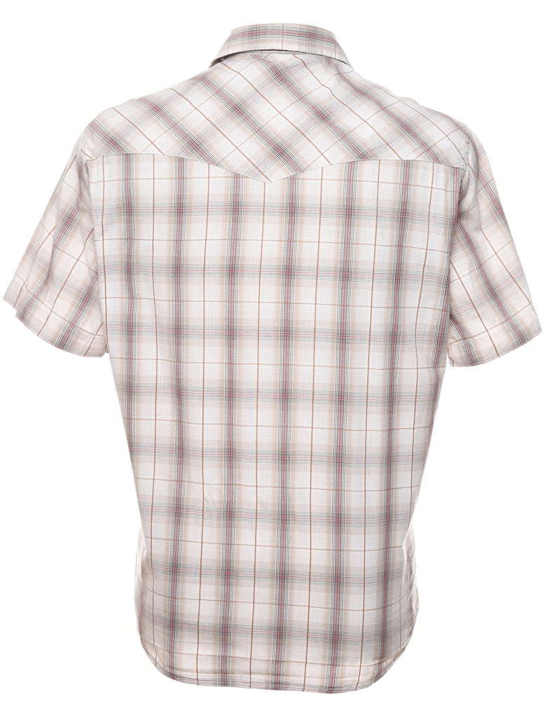 Light Brown Checked Western Shirt - S