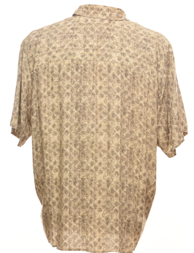 Light Brown & Pale Yellow Patterned Shirt - XL