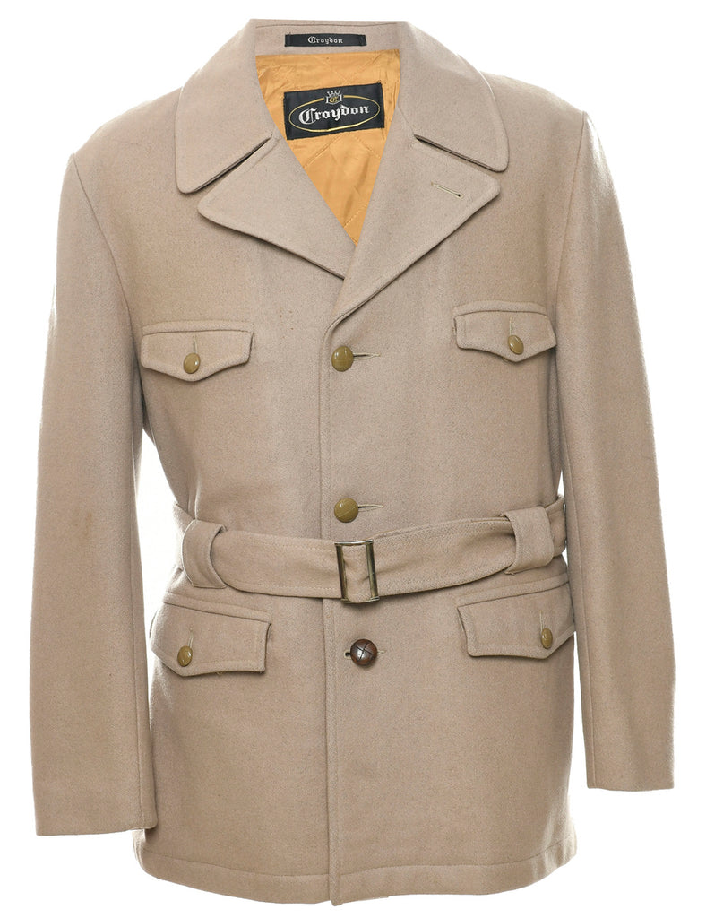 Light Brown Wool Coat - M