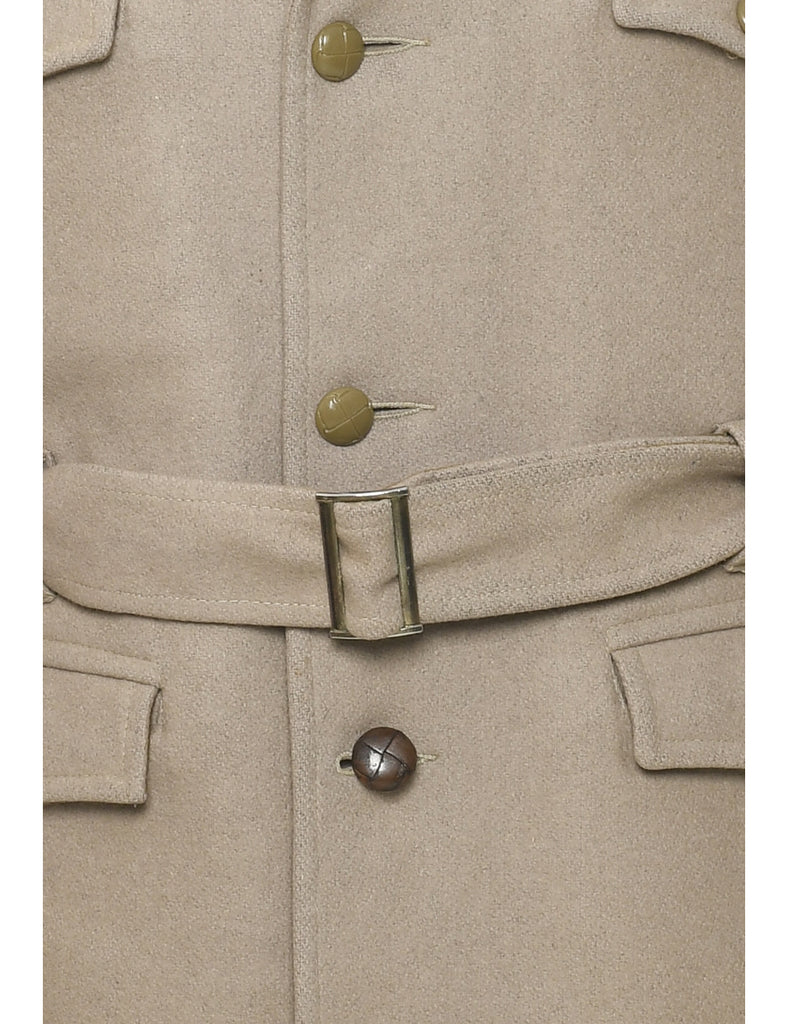 Light Brown Wool Coat - M