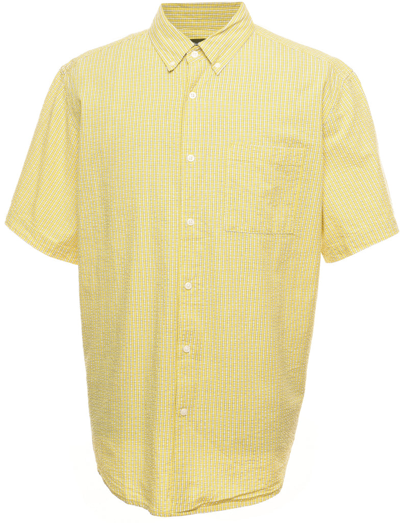 Light Green Checked Eddie Bauer Shirt - XL