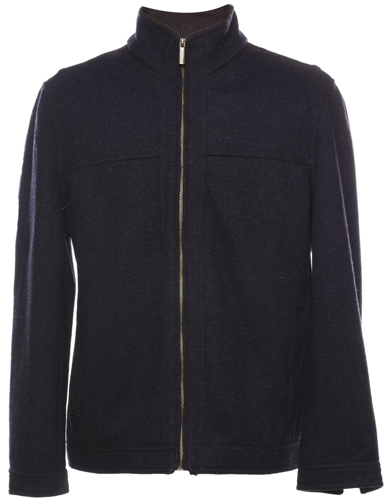 London Fog Navy Zip-Front Jacket - L