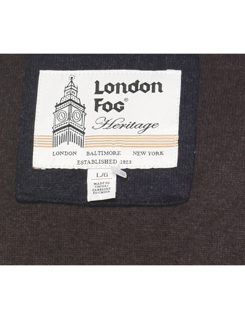 London Fog Navy Zip-Front Jacket - L