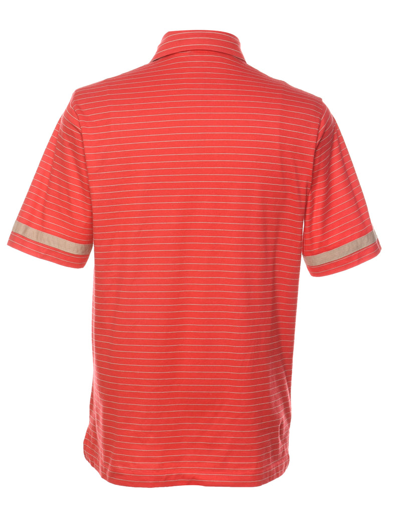 London Fog Red Striped Polo Shirt - M