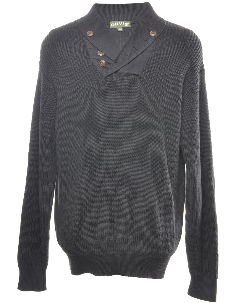 Long Sleeved Black Jumper - L