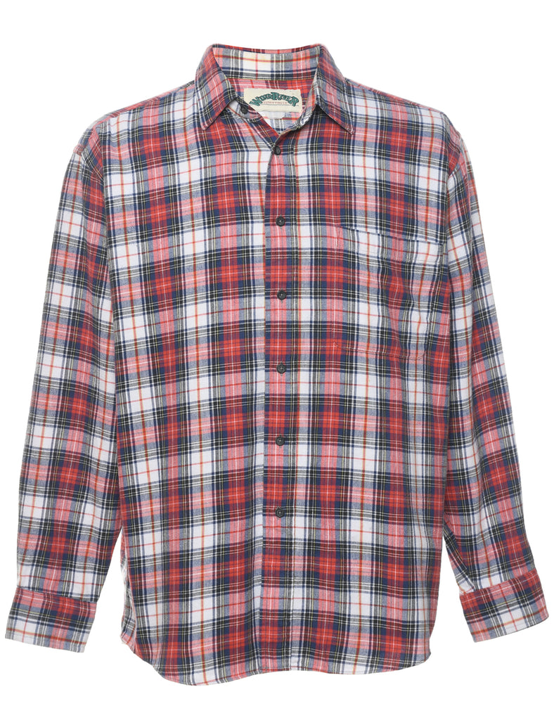 Long Sleeved Checked Multi-Colour Flannel Shirt - L