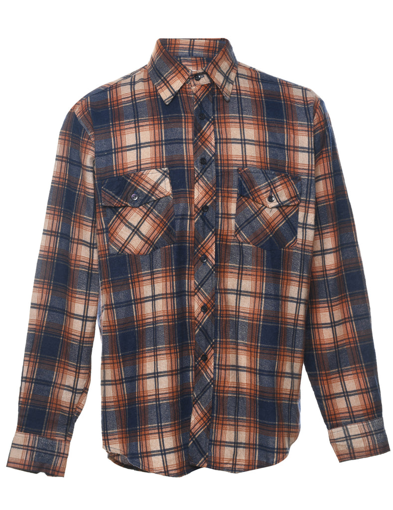 Long Sleeved Checked Multi-Colour Flannel Shirt - L